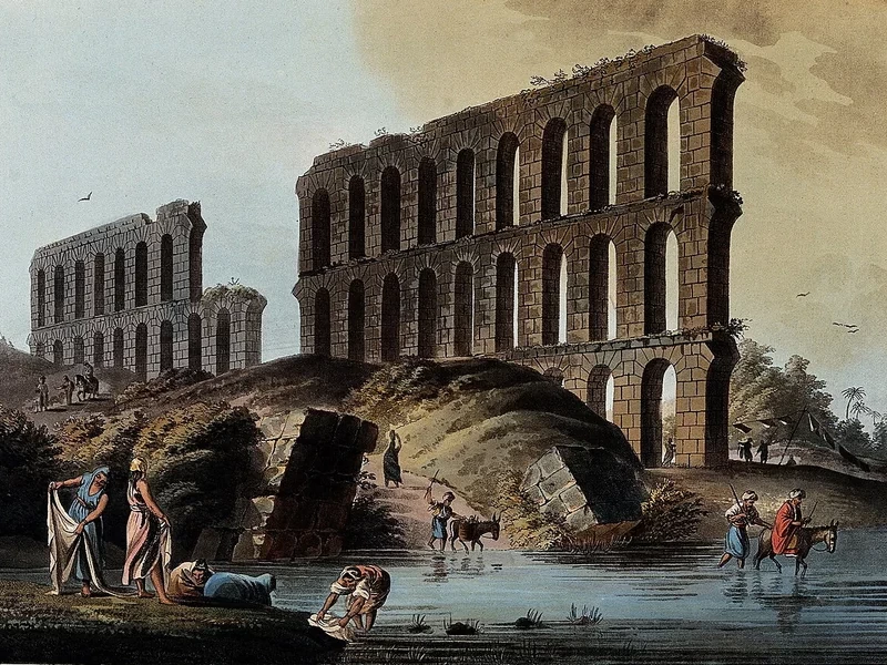 1755-Luigi Mayer - Rovine del Grande Acquedotto dell'antica Cartagine